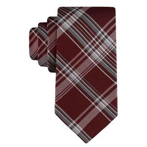 Calvin Klein NWT 3” Zev Plaid Tie Burgundy OS